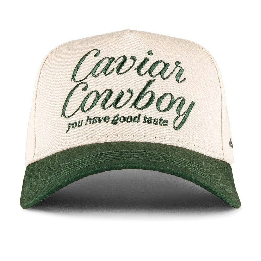 NEW Eleven Eleven Caviar Cowboy Trucker Hat Cream Green Nashville Snapback Cap
